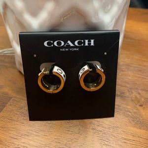 SOLD New Coach Signature Hoop Earrings